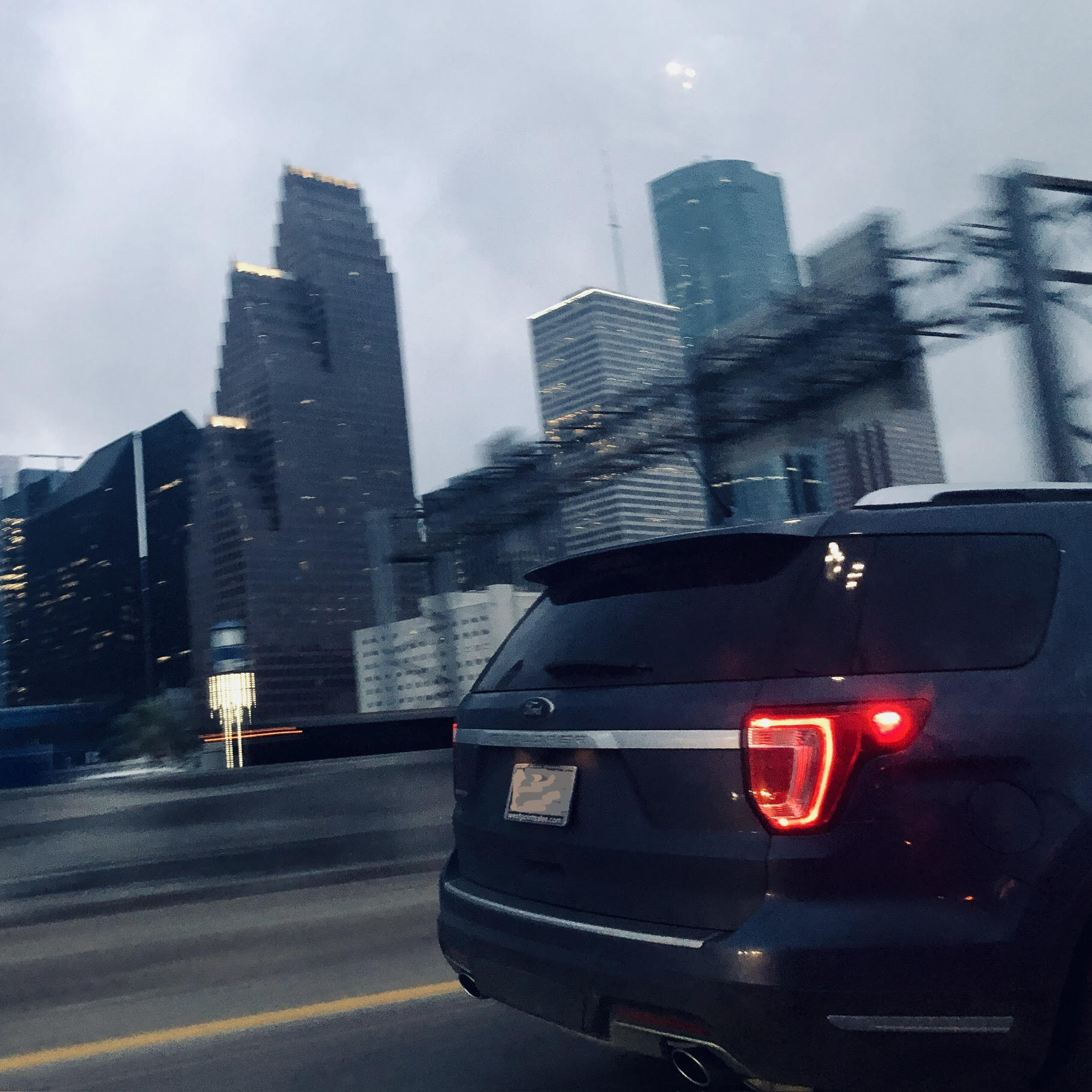 Car driving past
